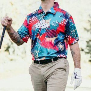 NWT GASHOUSE GOLF Floral Fridays T SHIRT SMALL
